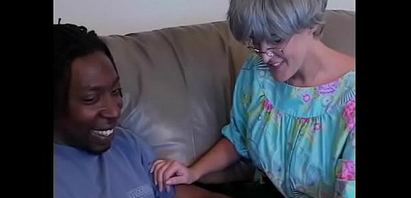  Horny gray haired granny gets her pussy licked and fucked by black stud